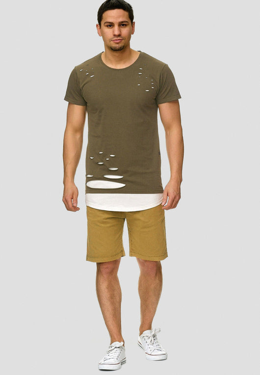 Indicode Men's 98% Cotton Kelowna 4 Pocket Chino Shorts with Drawstring Cord
