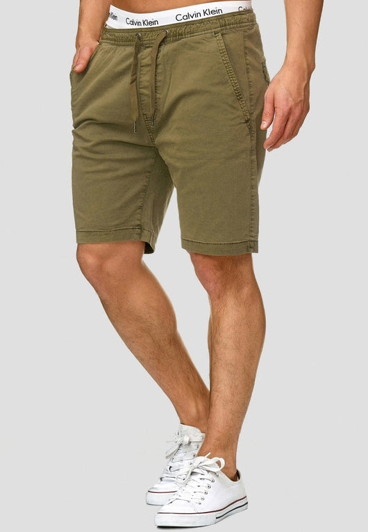 Indicode Men's 98% Cotton Kelowna 4 Pocket Chino Shorts with Drawstring Cord