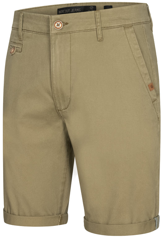 Indicode Men's Cuba Chino Shorts with 5 pockets incl. belt made of 100% cotton