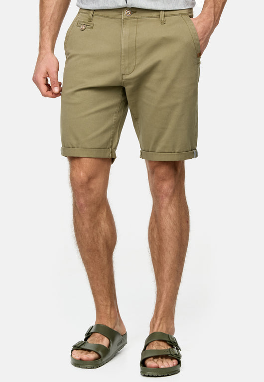 Indicode Men's Cuba Chino Shorts with 5 pockets incl. belt made of 100% cotton