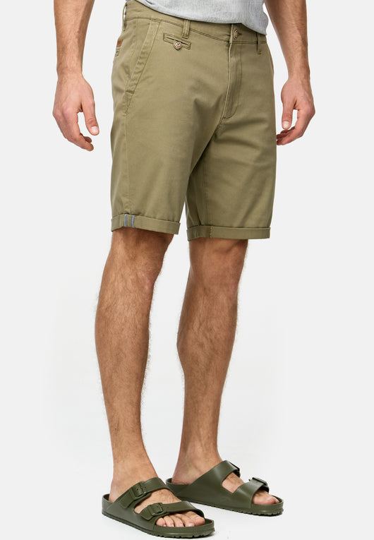 Indicode Men's Cuba Chino Shorts with 5 pockets incl. belt made of 100% cotton