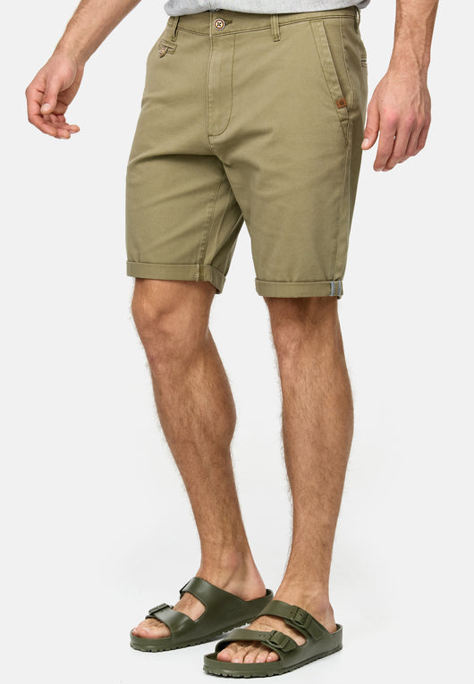 Indicode Men's Cuba Chino Shorts with 5 pockets incl. belt made of 100% cotton