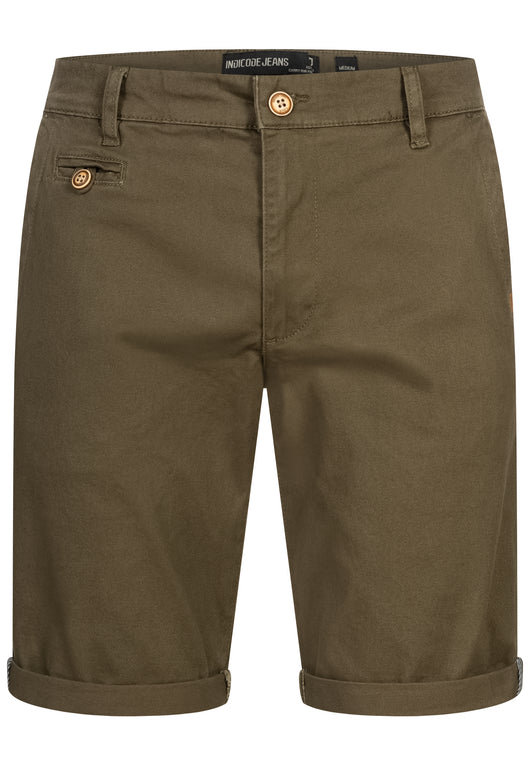 Indicode Men's Cuba Chino Shorts with 5 pockets incl. belt made of 100% cotton