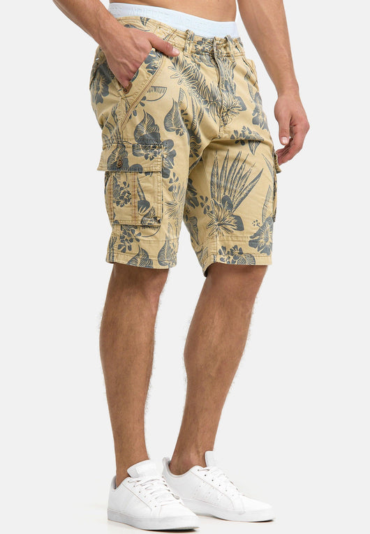 Indicode Men's Albert Cargo Shorts Hawaii with 6 pockets made of 100% cotton