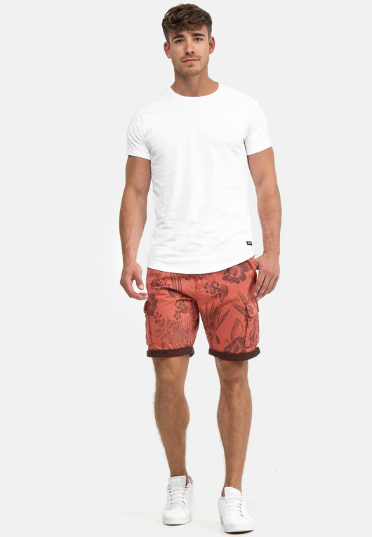 Indicode Men's Albert Cargo Shorts Hawaii with 6 pockets made of 100% cotton