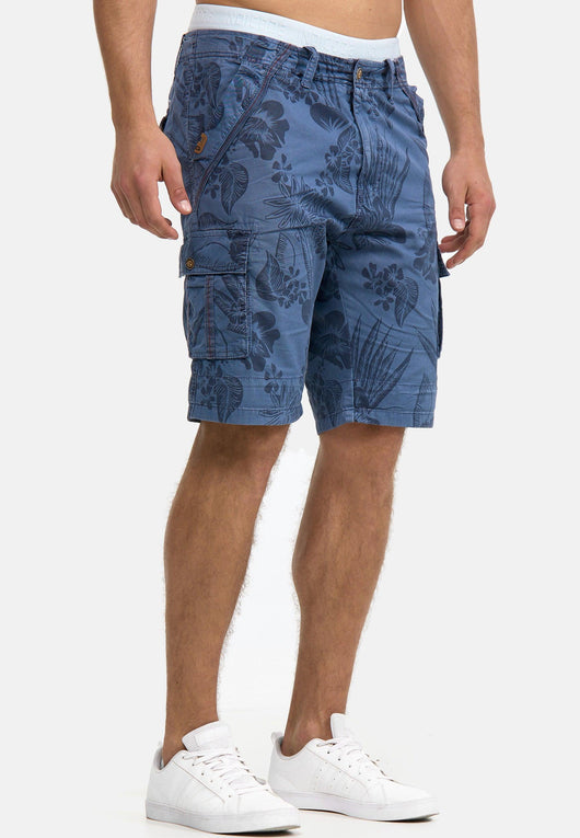 Indicode Men's Albert Cargo Shorts Hawaii with 6 pockets made of 100% cotton