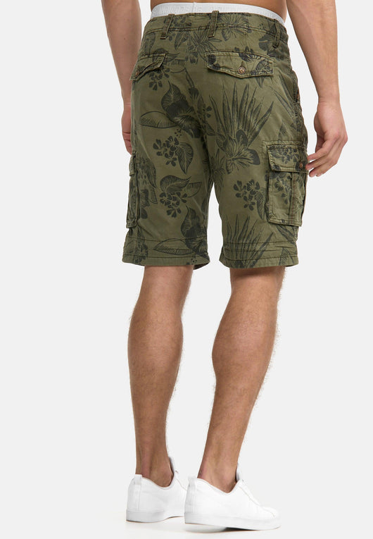 Indicode Men's Albert Cargo Shorts Hawaii with 6 pockets made of 100% cotton