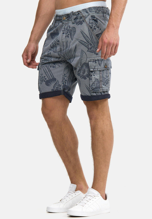 Indicode Men's Albert Cargo Shorts Hawaii with 6 pockets made of 100% cotton