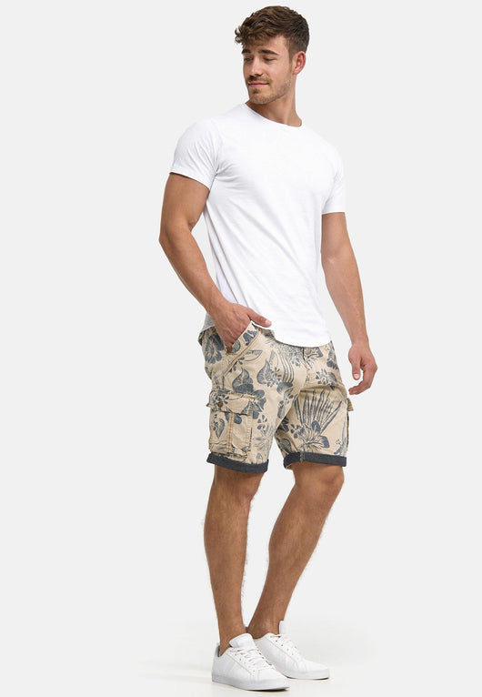Indicode Men's Albert Cargo Shorts Hawaii with 6 pockets made of 100% cotton