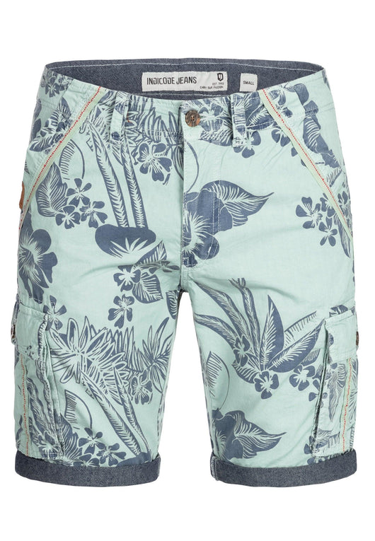 Indicode Men's Albert Cargo Shorts Hawaii with 6 pockets made of 100% cotton