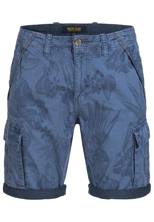 Indicode Men's Albert Cargo Shorts Hawaii with 6 pockets made of 100% cotton
