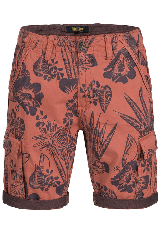 Indicode Men's Albert Cargo Shorts Hawaii with 6 pockets made of 100% cotton
