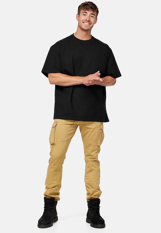 Indicode men's William cargo pants made of cotton with 7 pockets incl. belt