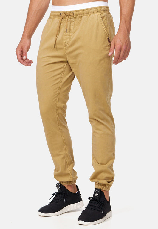 Indicode men's Fields trousers with 4 pockets made of 98% cotton