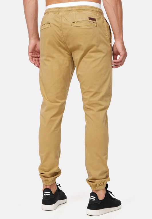 Indicode men's Fields trousers with 4 pockets made of 98% cotton
