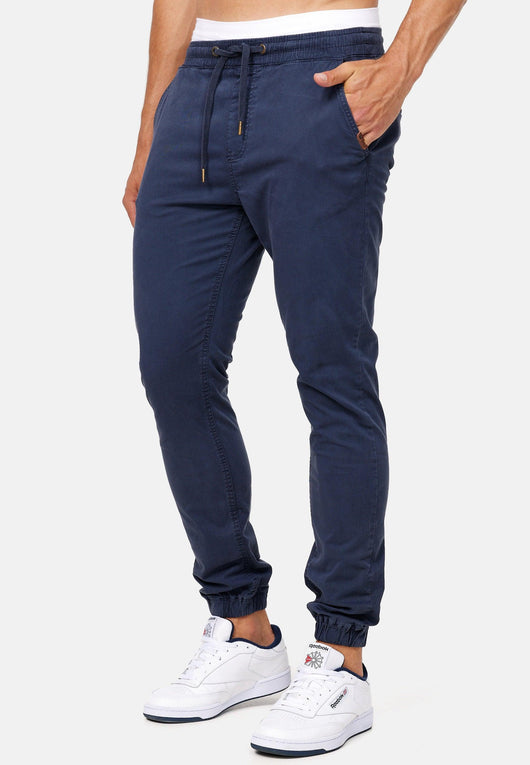 Indicode men's Fields trousers with 4 pockets made of 98% cotton