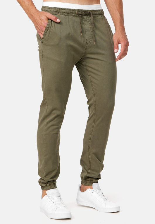 Indicode men's Fields trousers with 4 pockets made of 98% cotton