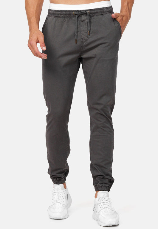 Indicode men's Fields trousers with 4 pockets made of 98% cotton