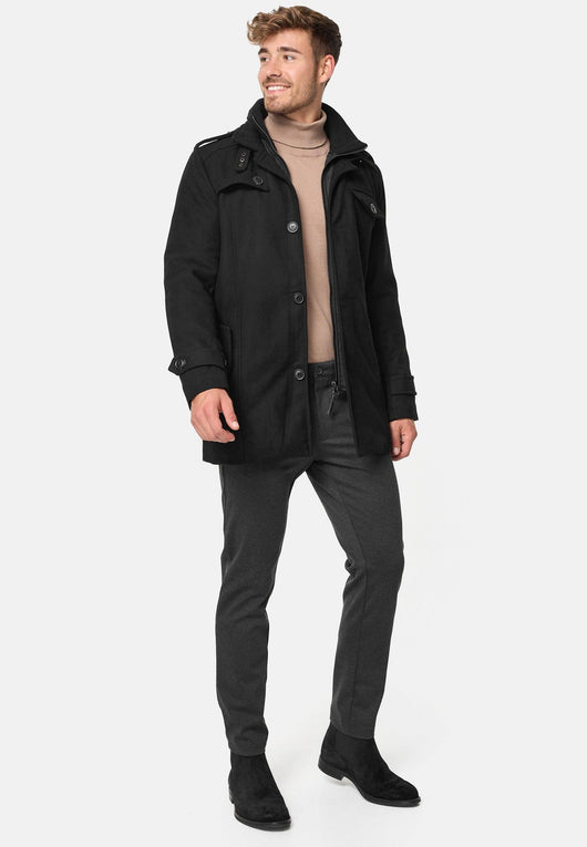 Indicode men's Brandon short coat with stand-up collar
