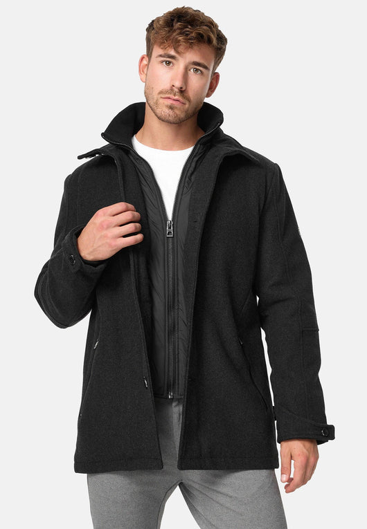 Indicode men's Brittany short coat with stand-up collar