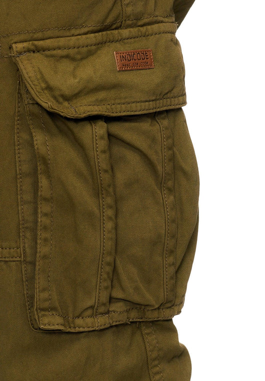 Indicode men's William cargo pants made of cotton with 7 pockets incl. belt