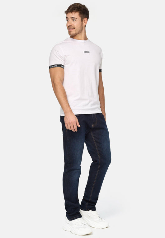 Indicode men's Texas denim pants made from a cotton blend with stretch content