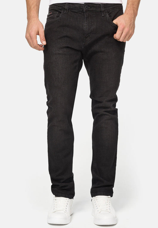 Indicode men's Texas denim pants made from a cotton blend with stretch content