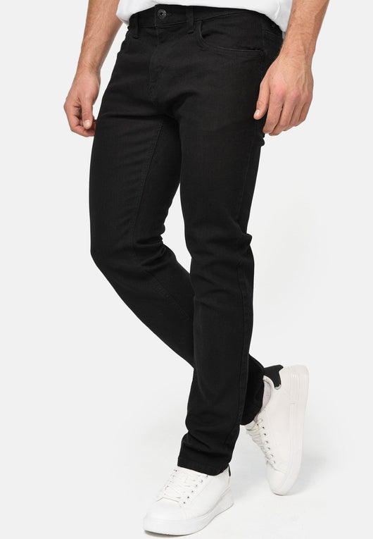 Indicode men's Texas denim pants made from a cotton blend with stretch content