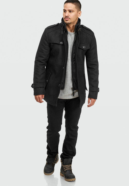 Indicode men's Brandon short coat with stand-up collar