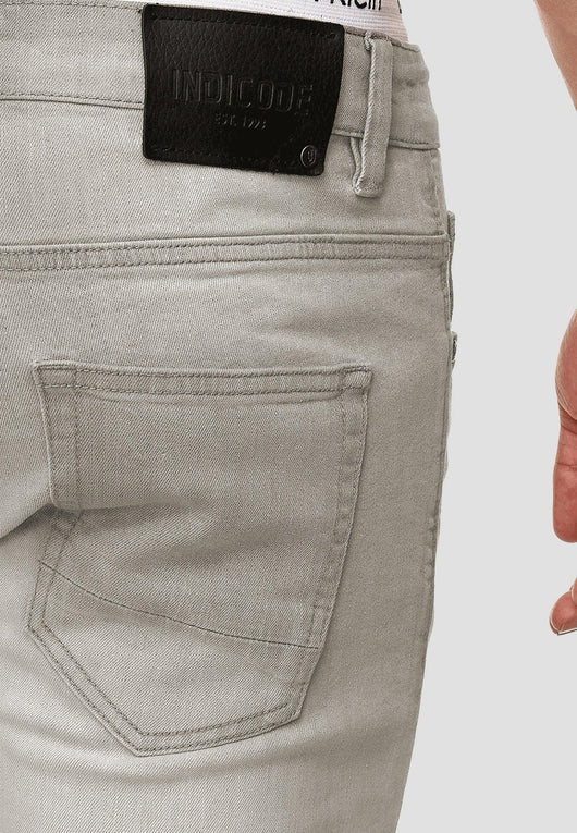 Indicode men's Texas denim pants made from a cotton blend with stretch content