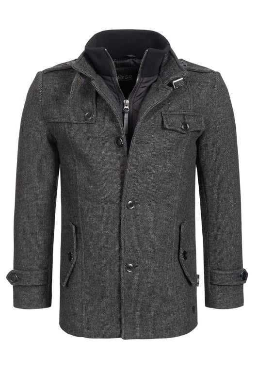 Indicode men's Brandon short coat with stand-up collar