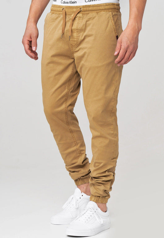 Indicode men's Fields trousers with 4 pockets made of 98% cotton