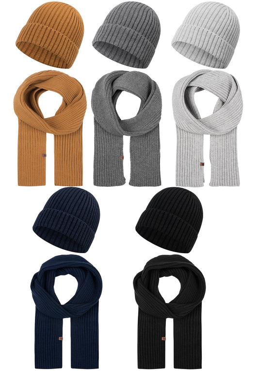 Indicode Herren Geyser Winter-Set Mütze & Schal