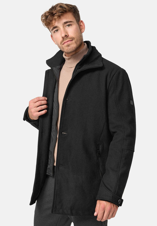Indicode men's Brittany short coat with stand-up collar
