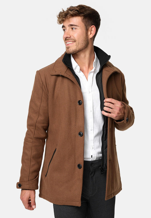 Indicode men's Brittany short coat with stand-up collar