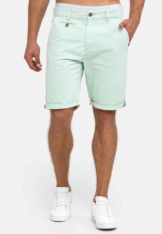 Indicode Men's Cuba Chino Shorts with 5 pockets incl. belt made of 100% cotton