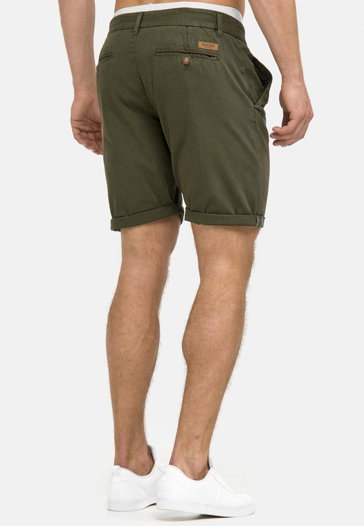 Indicode Men's Cuba Chino Shorts with 5 pockets incl. belt made of 100% cotton