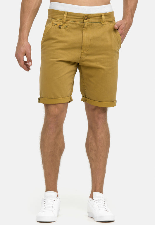 Indicode Men's Cuba Chino Shorts with 5 pockets incl. belt made of 100% cotton
