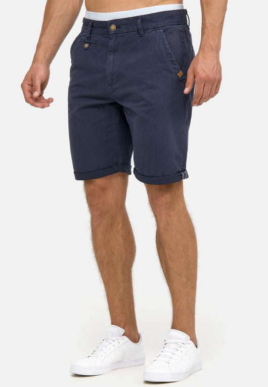 Indicode Men's Cuba Chino Shorts with 5 pockets incl. belt made of 100% cotton