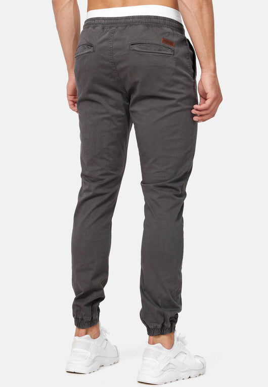 Indicode men's Fields trousers with 4 pockets made of 98% cotton
