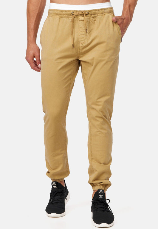 Indicode men's Fields trousers with 4 pockets made of 98% cotton