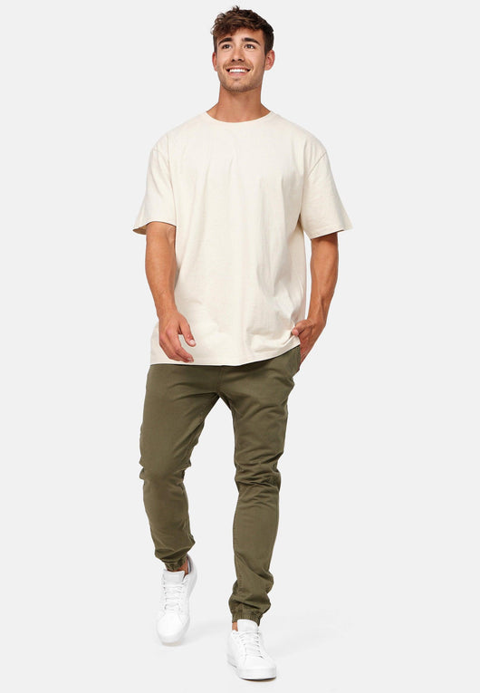 Indicode men's Fields trousers with 4 pockets made of 98% cotton