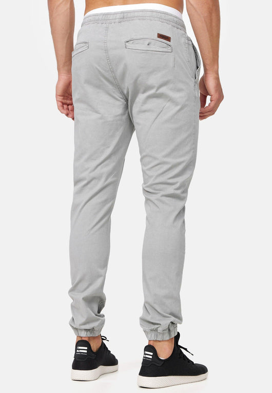 Indicode men's Fields trousers with 4 pockets made of 98% cotton