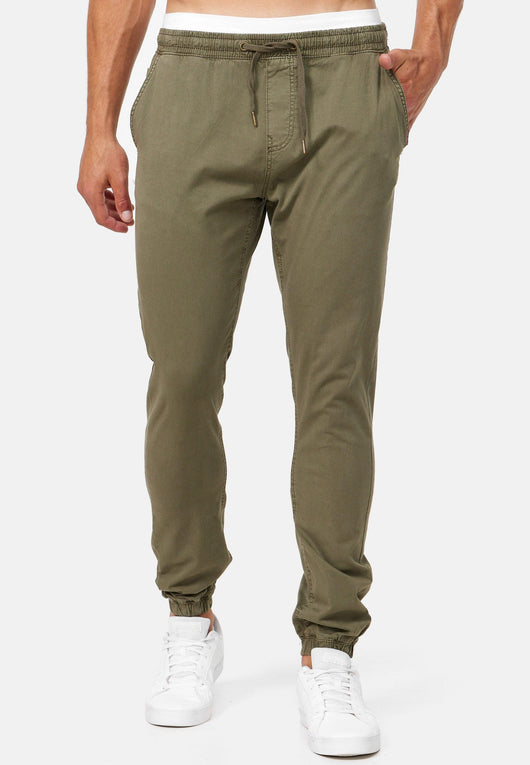 Indicode men's Fields trousers with 4 pockets made of 98% cotton